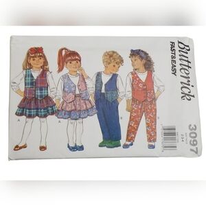 Butterick Fast & Easy Pattern 3097 Size 2-3-4 Children Vest Top Skirt Pants‎
